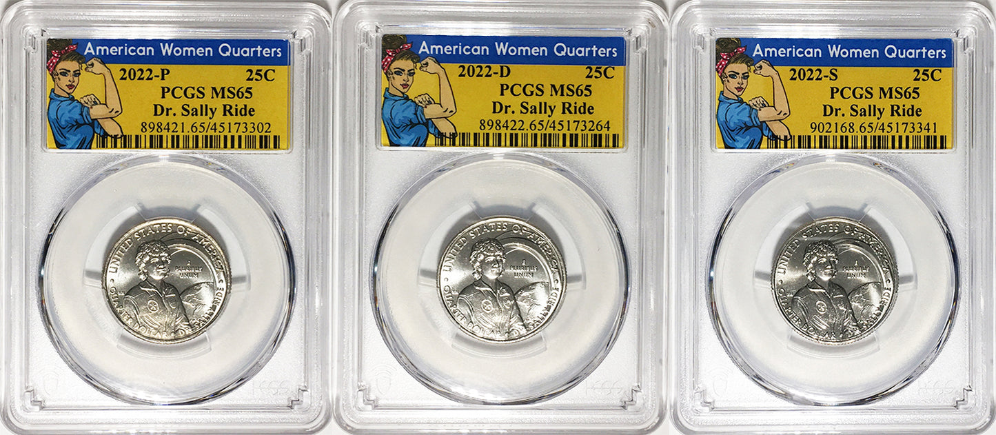 2022 PCGS Certified American Women Quarter Dr. Sally Ride Rosie Label