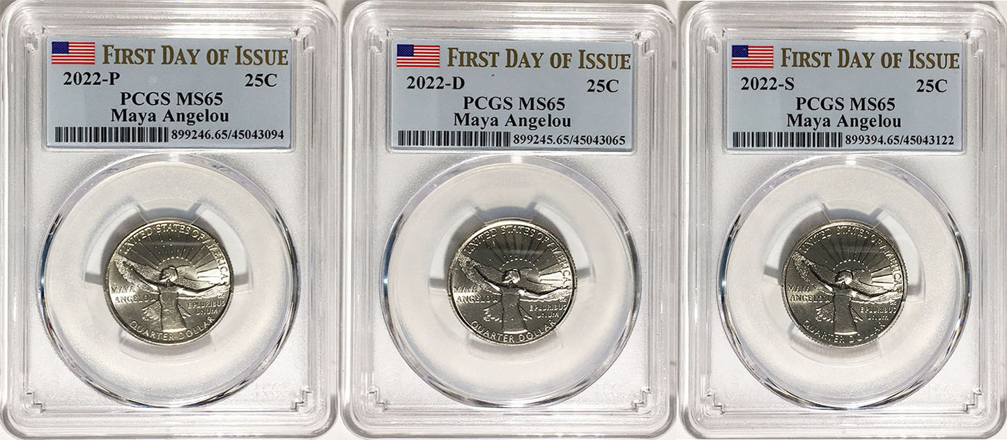 2022 PCGS BU Certified American Women Quarter Sets First Day of Issue Label