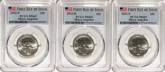 2022 PCGS BU Certified American Women Quarter Sets First Day of Issue Label