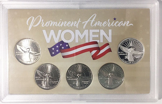 2022 - 25 P,D,S,S,S BU, Clad and Silver Proof American Women Quarters in 3 by 5 Frosty Case