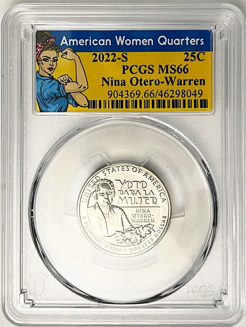 2022 PCGS Certified American Women Quarter Nina Otero-Warren Rosie Label