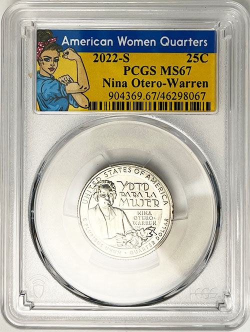 2022 PCGS Certified American Women Quarter Nina Otero-Warren Rosie Label