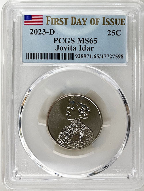 2023 PCGS Certified American Women Quarter Jovita Idar First Day of Issue Label