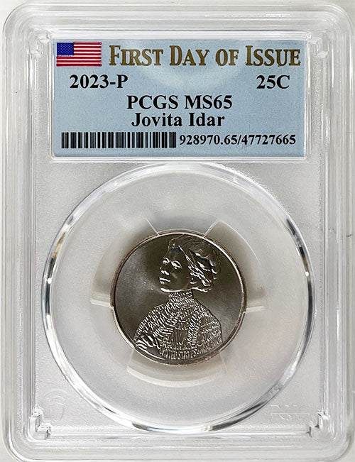 2023 PCGS Certified American Women Quarter Jovita Idar First Day of Issue Label