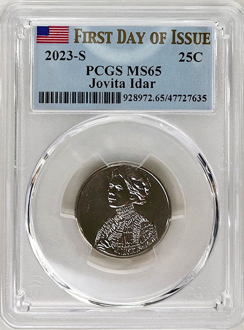 2023 PCGS Certified American Women Quarter Jovita Idar First Day of Issue Label