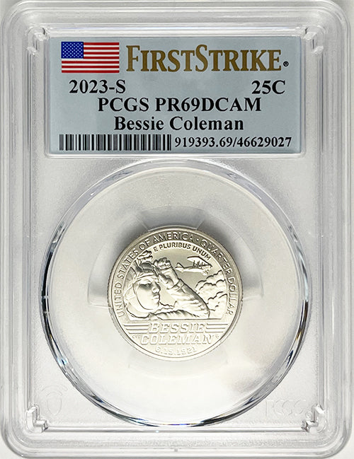 2023 PCGS Certified American Women Quarter Bessie Coleman First Strike Label