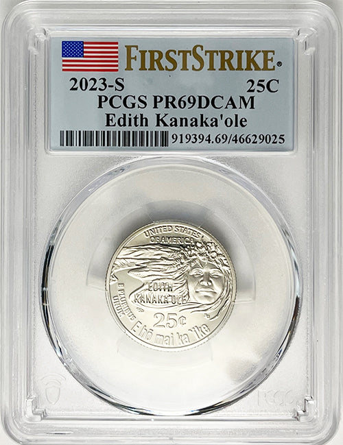 2023 PCGS Certified American Women Quarter Edith Kanakaole First Strike Label