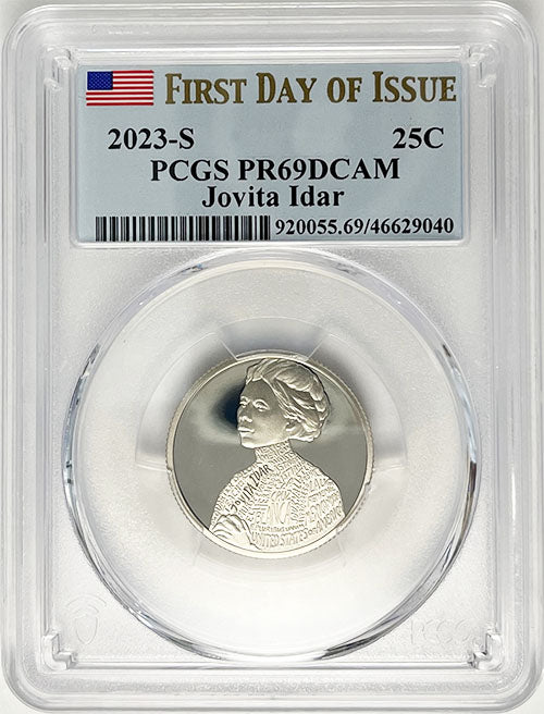 2023 PCGS Certified American Women Quarter Jovita Idar First Day of Issue Label