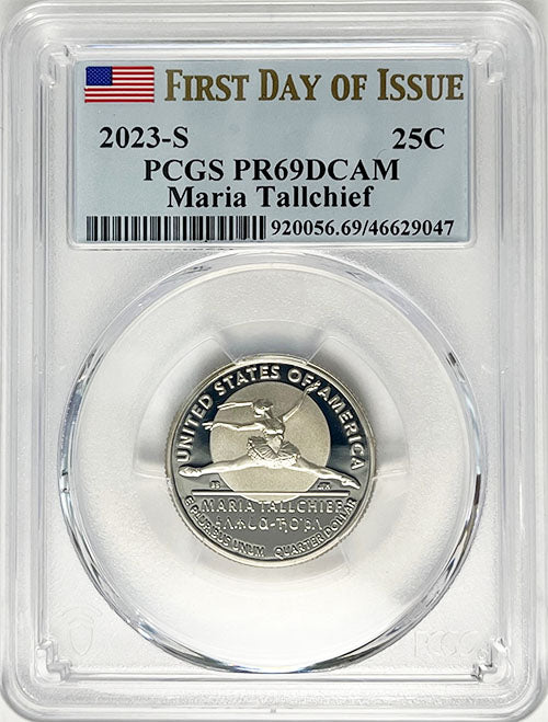 2023 PCGS Certified American Women Quarter Maria Tallchief First Day of Issue Label