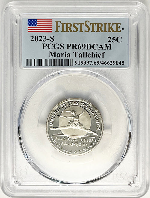 2023 PCGS Certified American Women Quarter Maria Tallchief First Strike Label