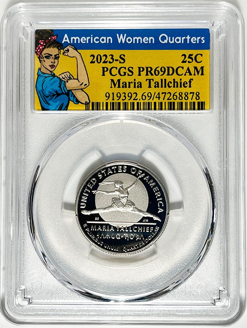 2023 PCGS Certified American Women Quarter Maria Tallchief Rosie Label