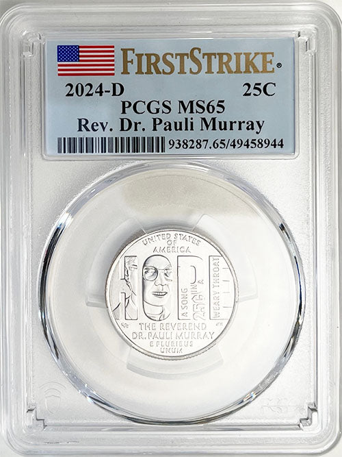 2024 PCGS Certified American Women Quarter Rev. Dr. Pauli Murray First Strike Label