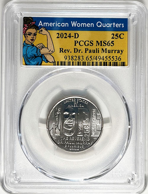 2024 PCGS Certified American Women Quarter Rev. Dr. Pauli Murray Rosie Label
