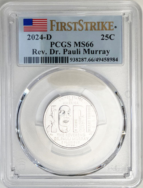 2024 PCGS Certified American Women Quarter Rev. Dr. Pauli Murray First Strike Label
