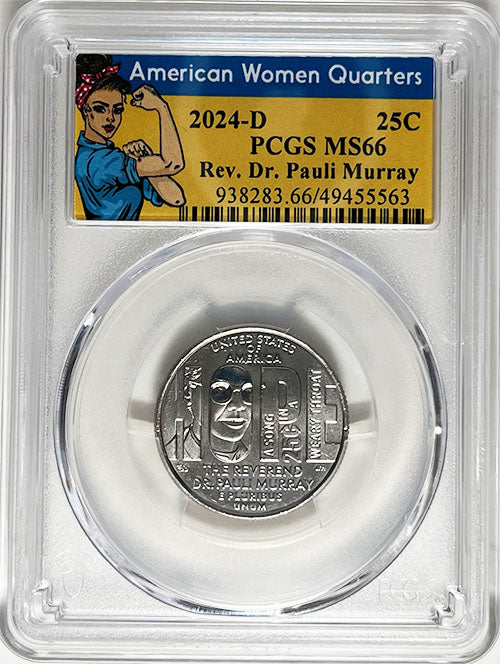 2024 PCGS Certified American Women Quarter Rev. Dr. Pauli Murray Rosie Label