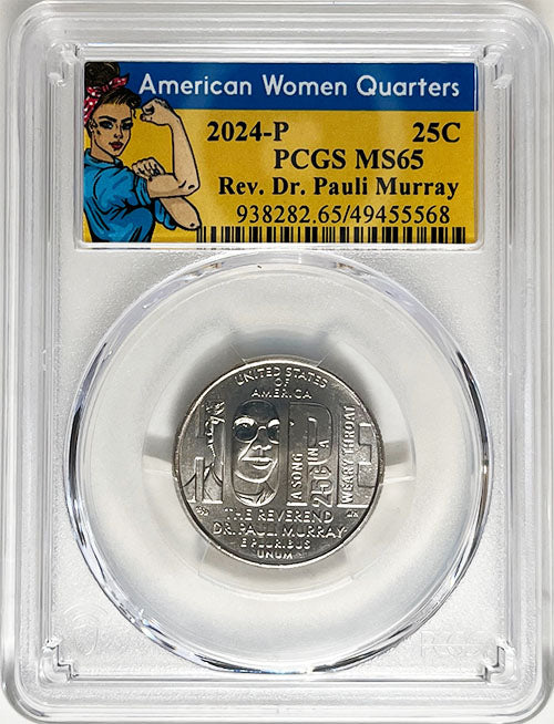 2024 PCGS Certified American Women Quarter Rev. Dr. Pauli Murray Rosie Label