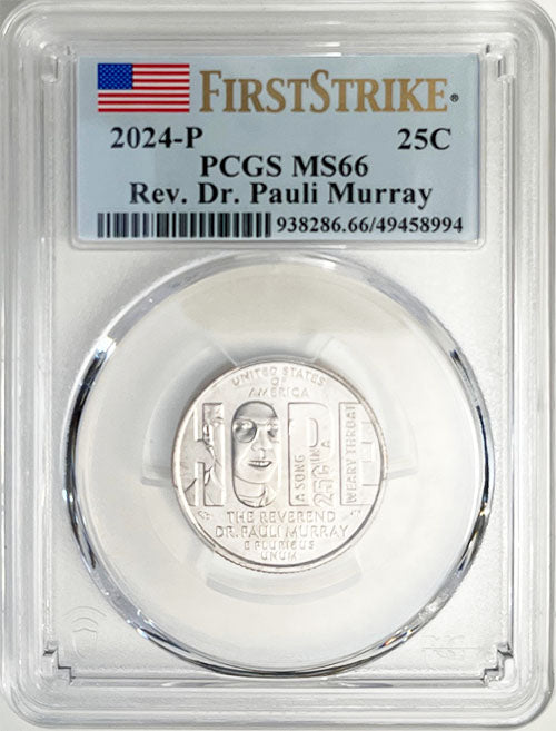 2024 PCGS Certified American Women Quarter Rev. Dr. Pauli Murray First Strike Label