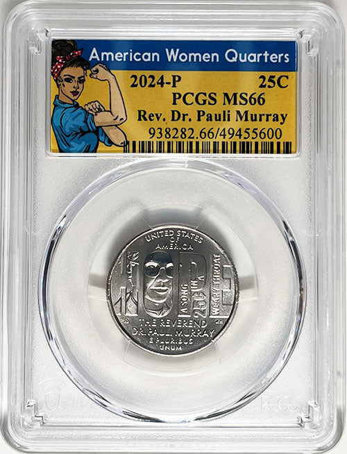 2024 PCGS Certified American Women Quarter Rev. Dr. Pauli Murray Rosie Label