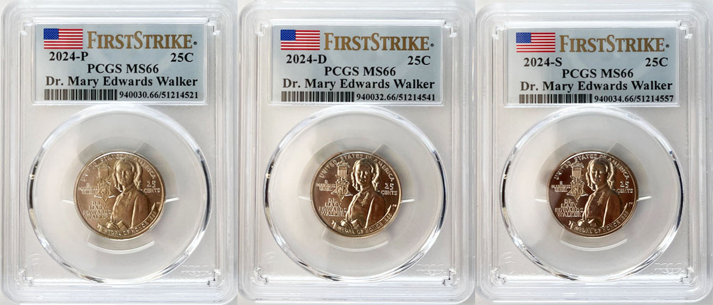 2024 PCGS BU Certified American Women Quarter Sets First Strike Label