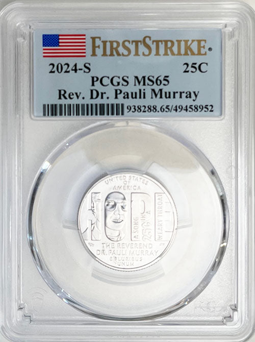 2024 PCGS Certified American Women Quarter Rev. Dr. Pauli Murray First Strike Label