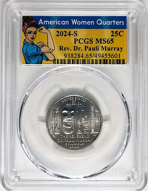 2024 PCGS Certified American Women Quarter Rev. Dr. Pauli Murray Rosie Label