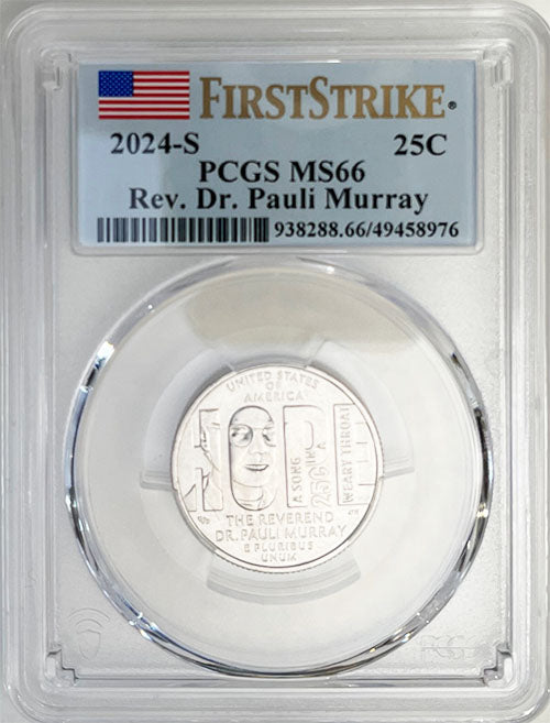 2024 PCGS Certified American Women Quarter Rev. Dr. Pauli Murray First Strike Label