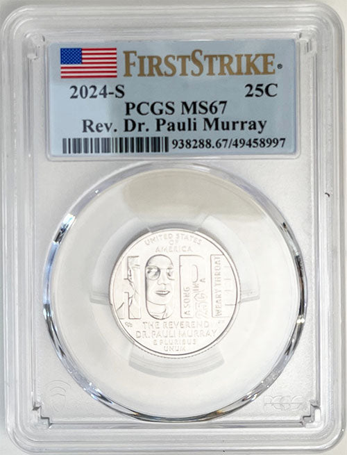 2024 PCGS Certified American Women Quarter Rev. Dr. Pauli Murray First Strike Label