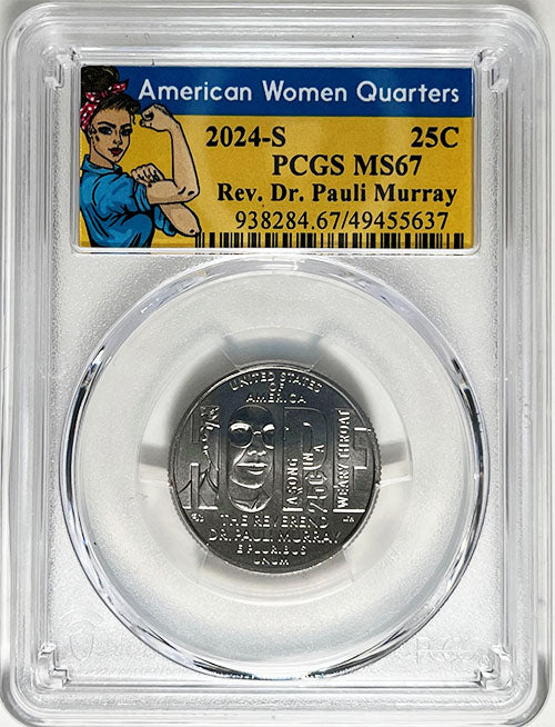 2024 PCGS Certified American Women Quarter Rev. Dr. Pauli Murray Rosie Label