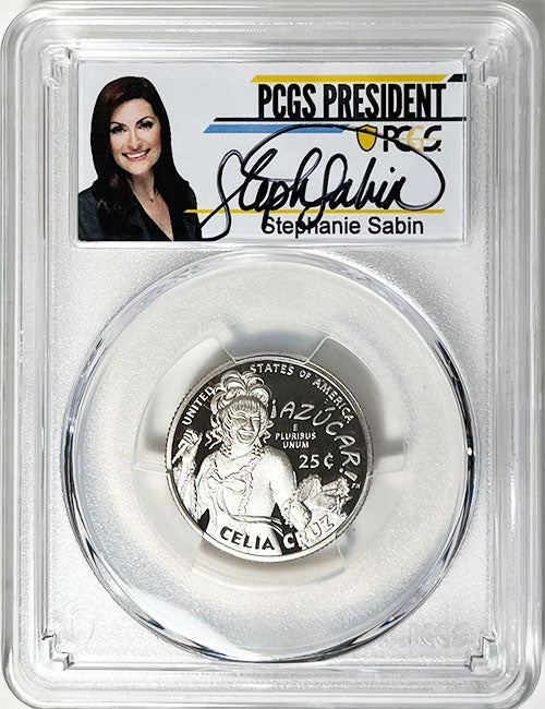 2024 PCGS Certified American Women Quarter Celia Cruz with Stephanie Sabin Label