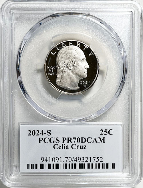 2024 PCGS Certified American Women Quarter Celia Cruz with Stephanie Sabin Label