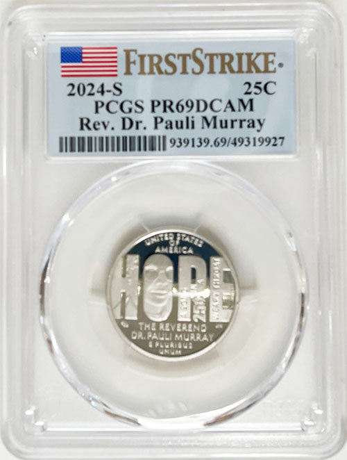 2024 PCGS Certified American Women Quarter Rev. Dr. Pauli Murray First Strike Label