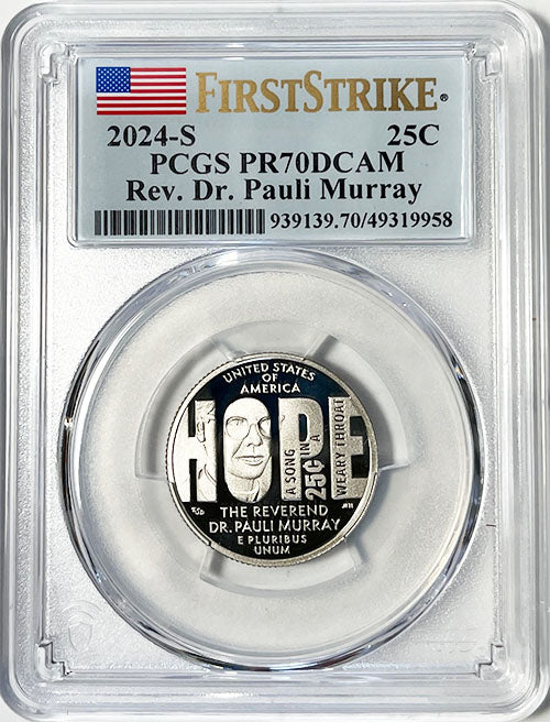 2024 PCGS Certified American Women Quarter Rev. Dr. Pauli Murray First Strike Label