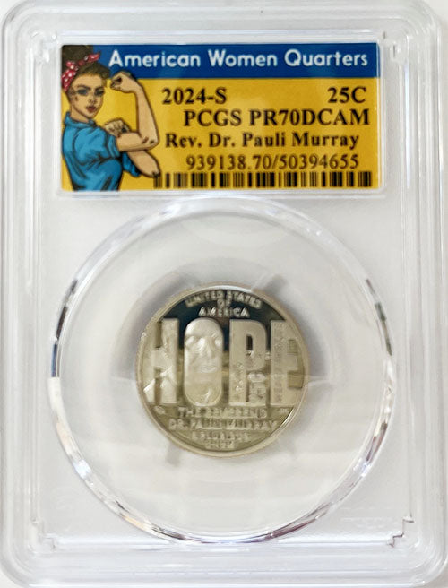 2024 PCGS Certified American Women Quarter Rev. Dr. Pauli Murray Rosie Label