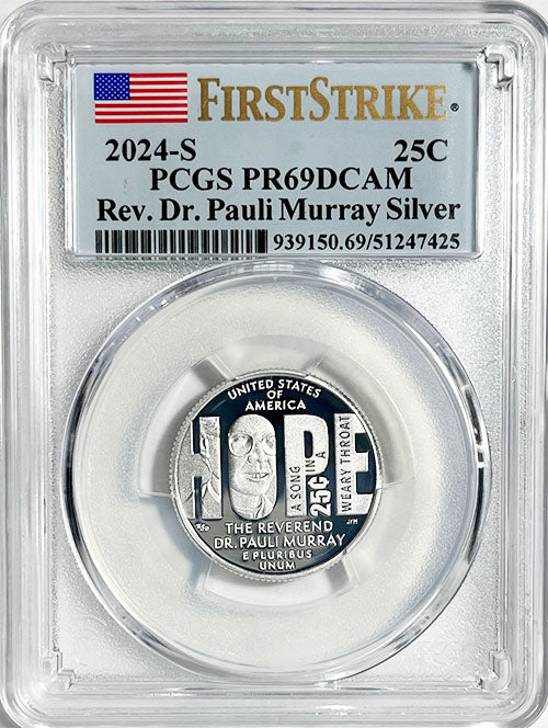 2024 PCGS Certified American Women Quarter Rev. Dr. Pauli Murray First Strike Label