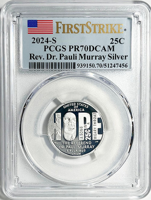 2024 PCGS Certified American Women Quarter Rev. Dr. Pauli Murray First Strike Label
