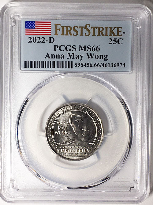 2022 PCGS Certified American Women Quarters Anna May Wong First Strike Label