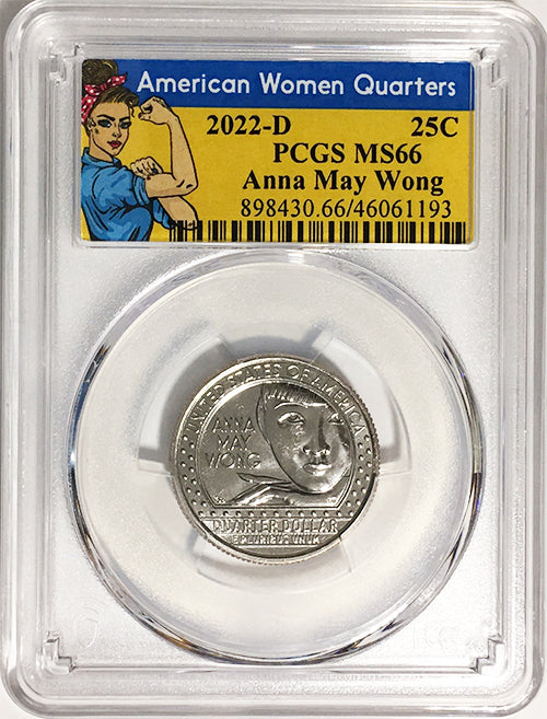 2022 PCGS Certified American Women Quarter Anna May Wong Rosie Label