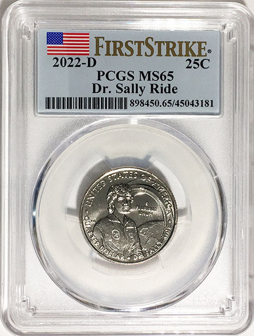 2022 PCGS Certified American Women Quarter Dr. Sally Ride First Strike Label