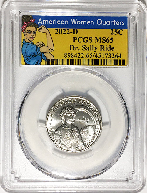 2022 PCGS Certified American Women Quarter Dr. Sally Ride Rosie Label