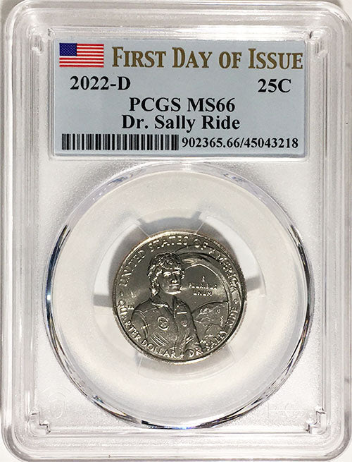 2022 PCGS Certified American Women Quarters Dr. Sally Ride First Day of Issue Label
