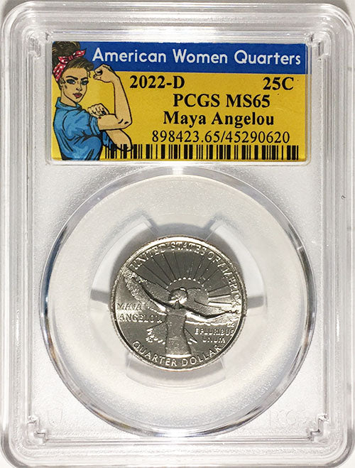 2022 PCGS Certified American Women Quarter Maya Angelou Rosie Label