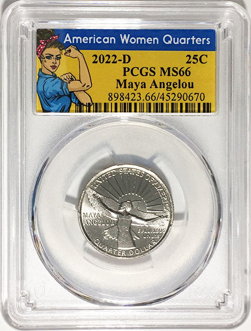 2022 PCGS Certified American Women Quarter Maya Angelou Rosie Label