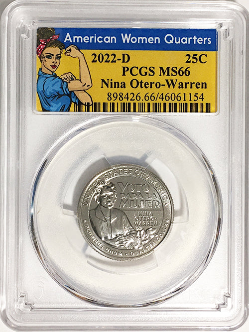 2022 PCGS Certified American Women Quarter Nina Otero-Warren Rosie Label