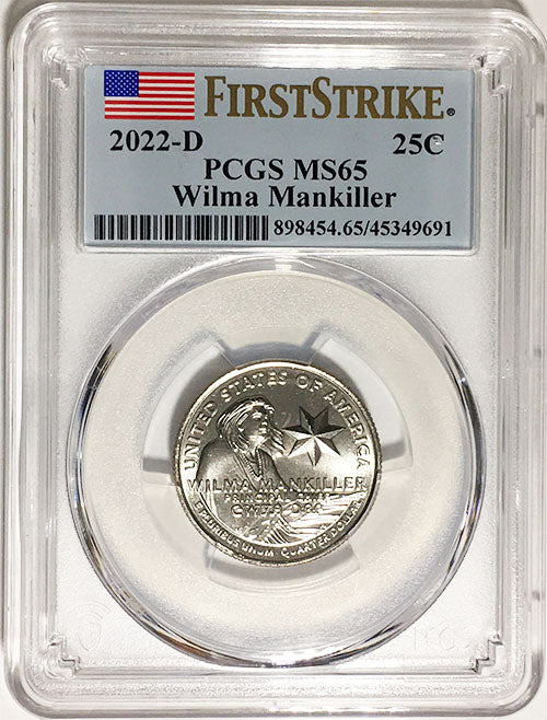2022 PCGS Certified American Women Quarters Wilma Mankiller First Strike Label