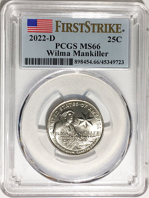 2022 PCGS Certified American Women Quarters Wilma Mankiller First Strike Label