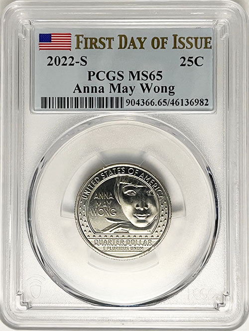 2022 PCGS Certified American Women Quarters Anna May Wong First Day of Issue Label