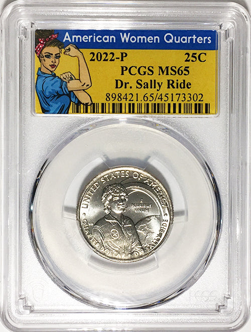 2022 PCGS Certified American Women Quarter Dr. Sally Ride Rosie Label