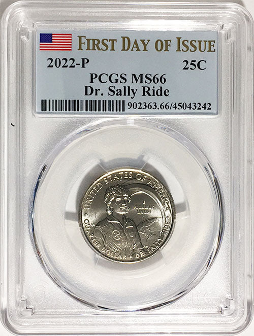 2022 PCGS Certified American Women Quarters Dr. Sally Ride First Day of Issue Label