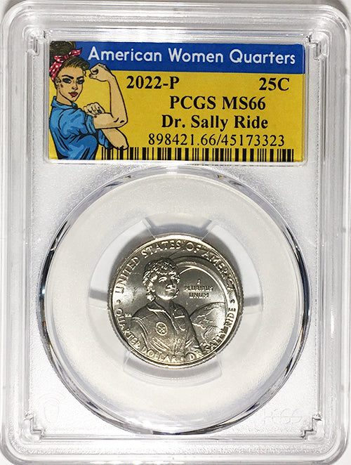 2022 PCGS Certified American Women Quarter Dr. Sally Ride Rosie Label