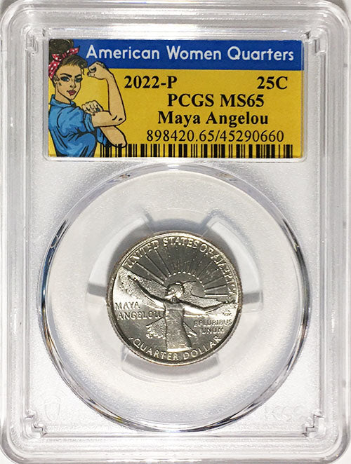 2022 PCGS Certified American Women Quarter Maya Angelou Rosie Label